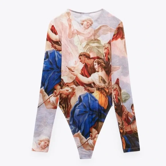 ZARA The Fates Art Print Mesh Bodysuit - Picture 2 of 14